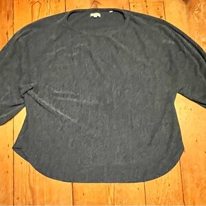 Max Studio Navy Textured Knit Top